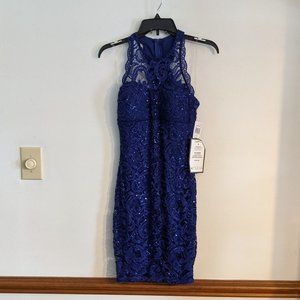 NWT Royal Blue sequin and lace cocktail dress size 5
